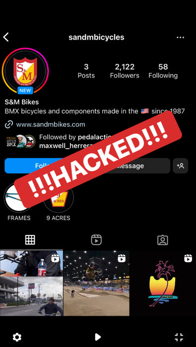 S&M Bikes Instagram Hacked!!!