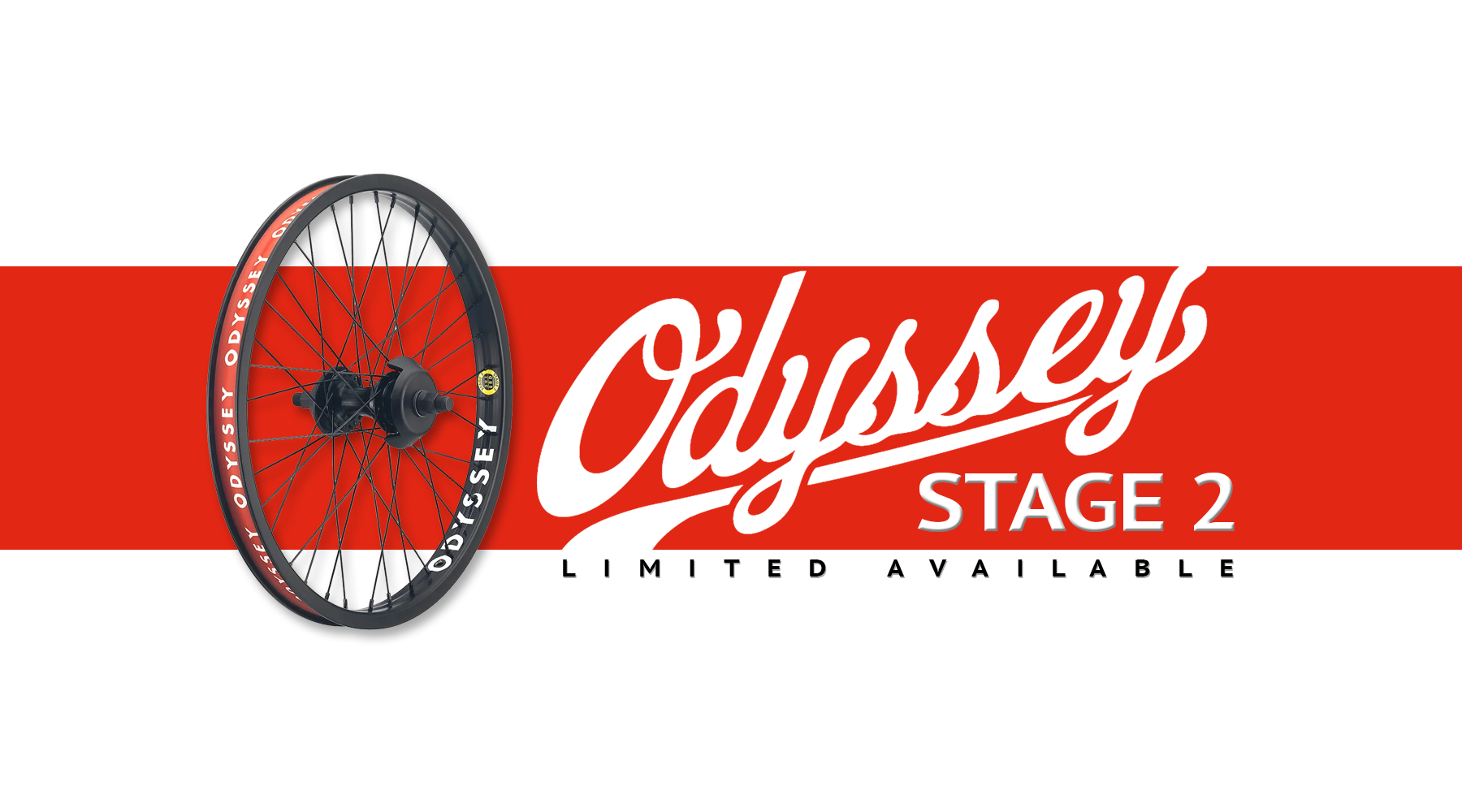 Front and side view of the Odyssey Stage Two cassette wheel in black
