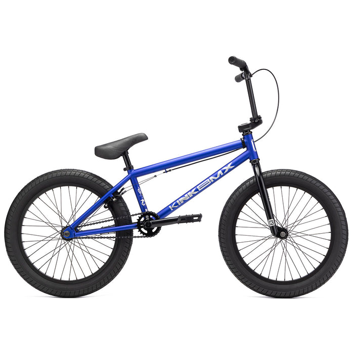 side view of the 2024 Kink Curb in Blue, bmx bike, freestyle bmx bike, bmx bike for sale