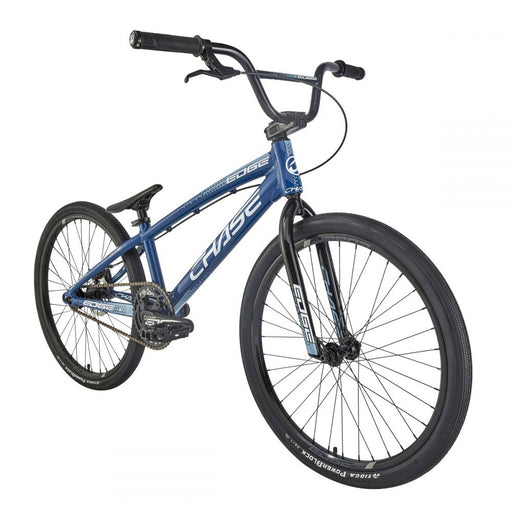 Side view of the 24" Chase Edge cruiser in blue, 24" Race bike