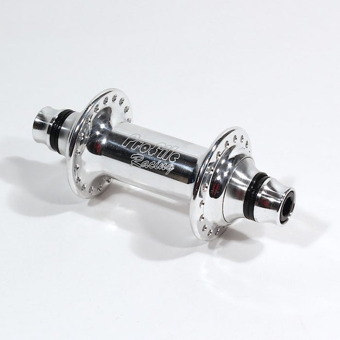 front view of front profile elite hub in polished