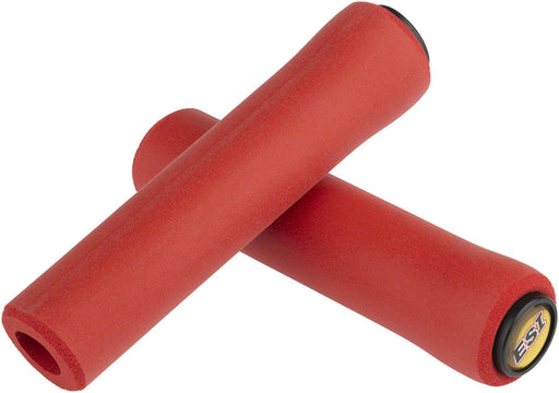 top view of esi chunky grips in red