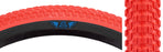 side view of se cub tire in red black