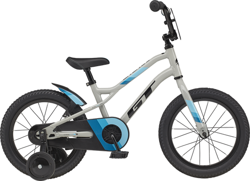 16" GT Bicycles Grunge boys bike bike with training wheels beginner bike introductory bike blue grey