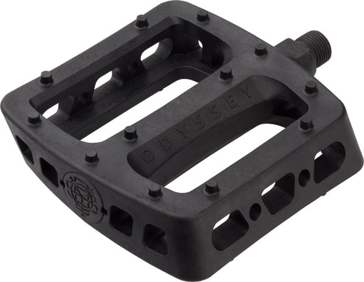 top view of the odyssey twisted pc pedals in black
