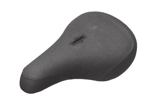 Top view of the Sunday duck canvas seat in black, bmx seat, bicycle seat, freestyle seat