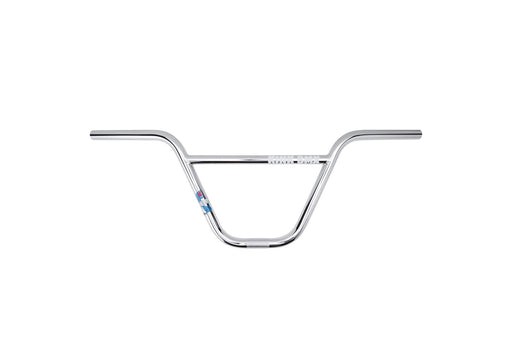 Front view of the Kink williams handlebars in Chrome, bmx handlebars, bmx bars, bmx handlebars