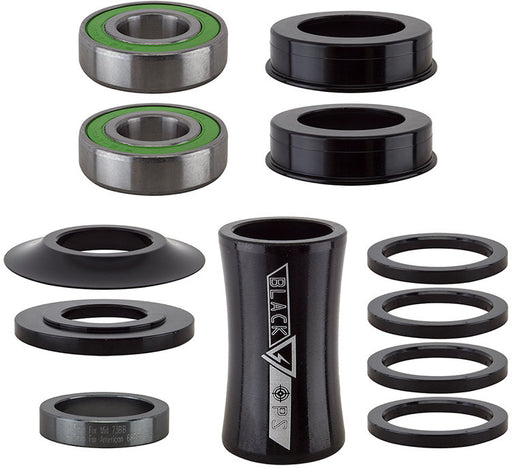 Complete view of the Black Ops american to mid bottom bracket in black