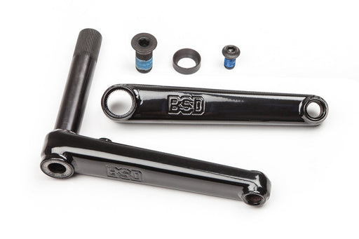 complete view of the BSD Substance cranks in black