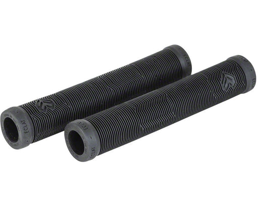 Top view of the Eclat Pulsar grips in black, bmx grips, bicycle grips, bmx handle bar grips