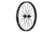 Side view of the 20" Haro Sata front wheel in black, bmx bike front wheel, bmx front rim, 20 bmx front wheel