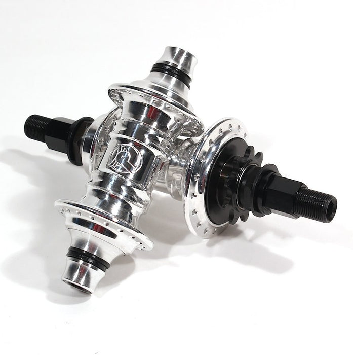 front view of the profile mini hub set in polished