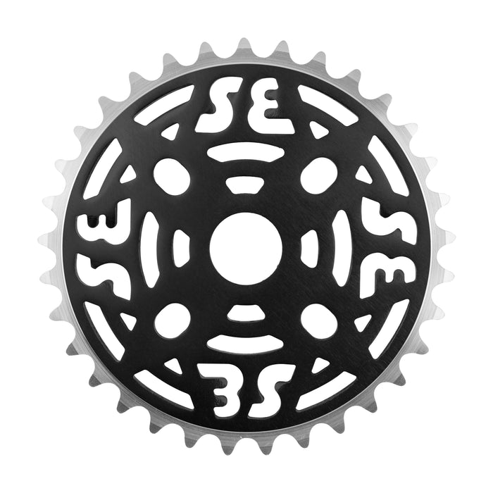 Front view of the SE Bikes Alloy Sprocket in black