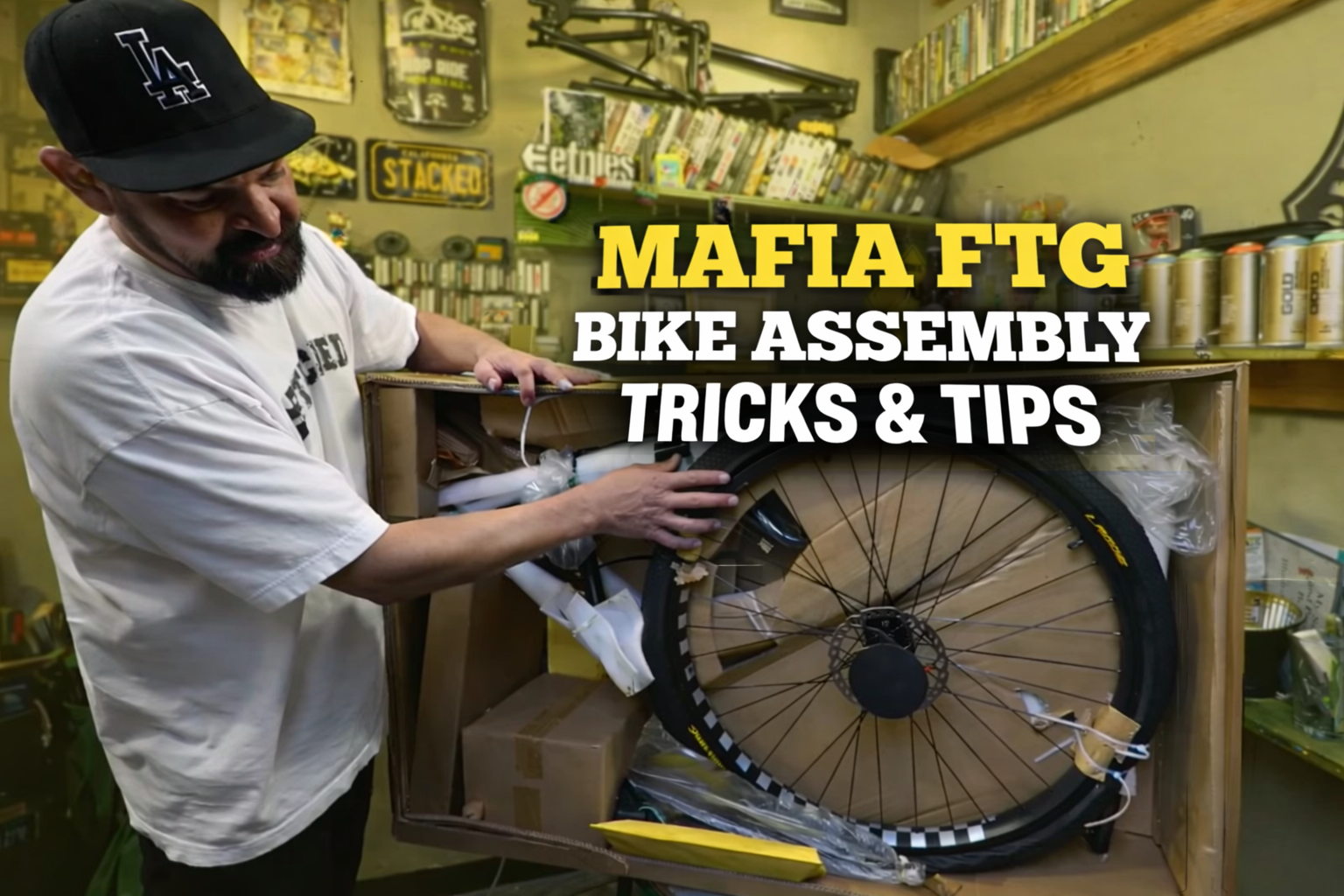 Stacked bmx unboxing a Mafia FTG bike in black