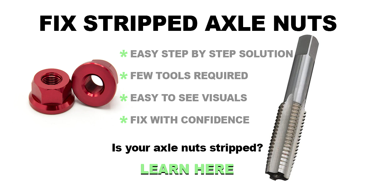 main image of how to fix a stripped axle nut, bicycle axle nut, bmx axle, stripped bmx axle