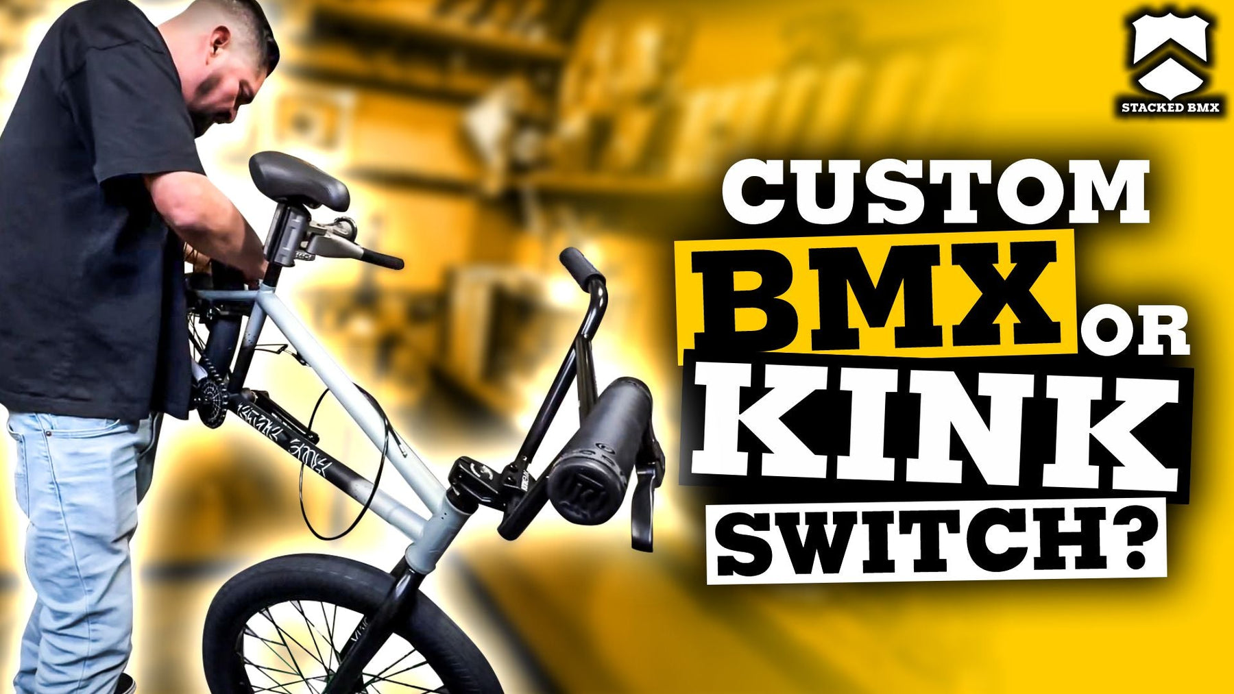 image of stacked bmx shop showing you how to unbox and build up the Kink Switch BMX Bike