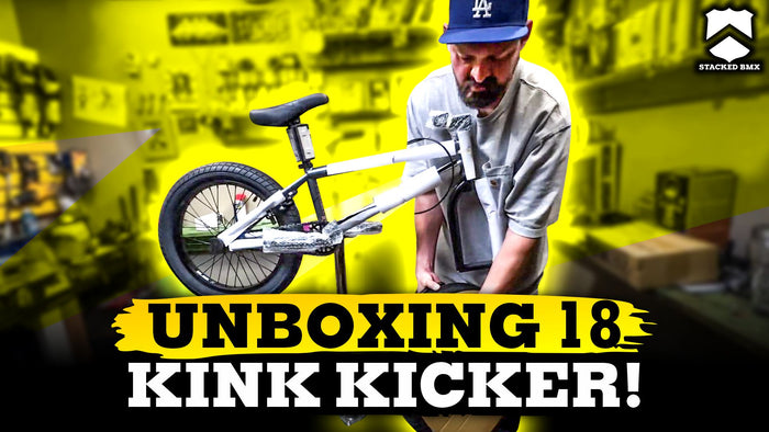 image in stacked bmx shop mechanics area showing you how to unbox & build the 18" Kink Kicker