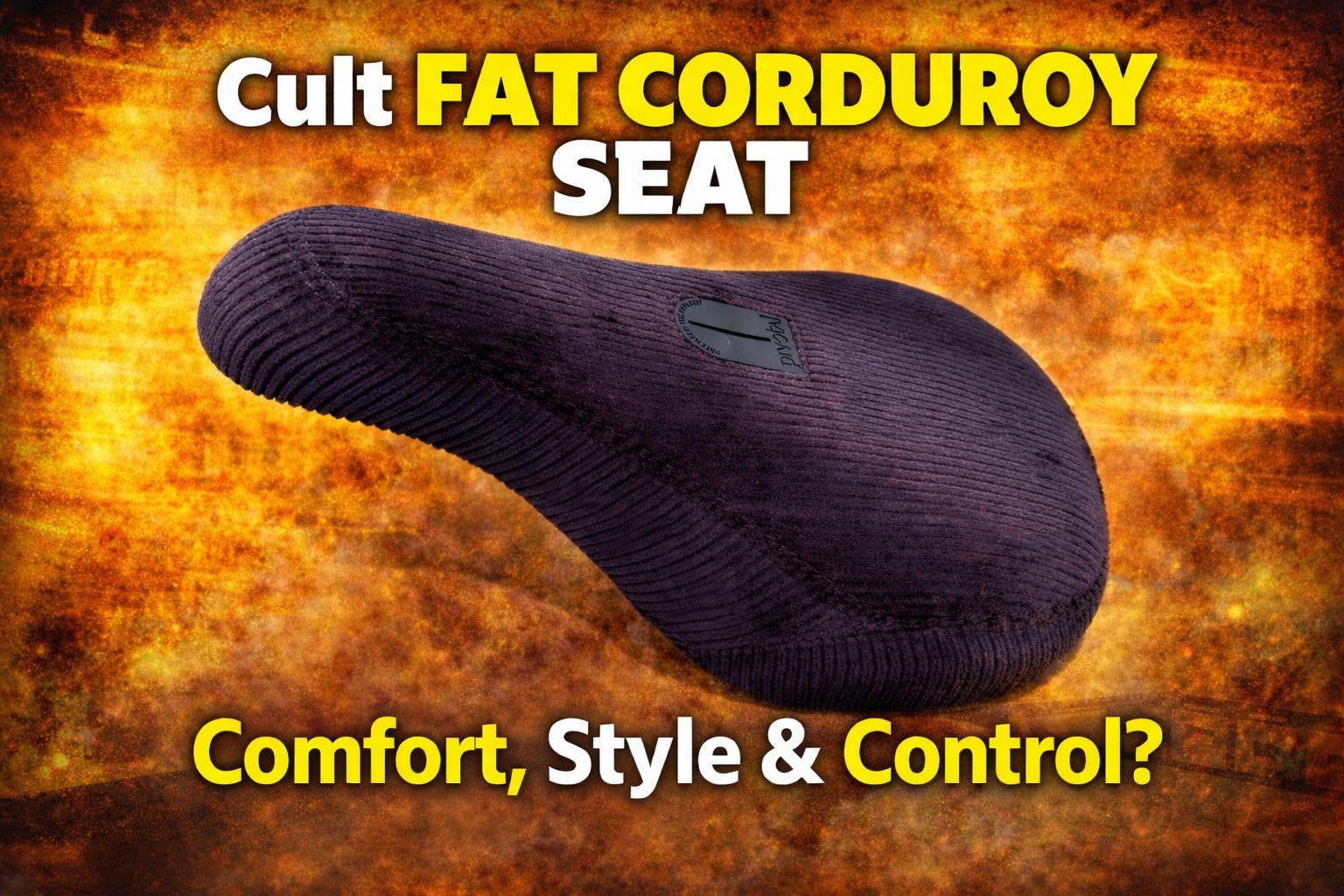 Fat Cult Corduroy pivotal BMX seat close up showing corduroy texture