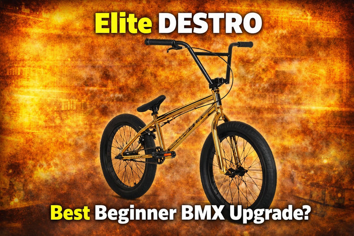 Elite Destro BMX freestyle bike close up frame detail