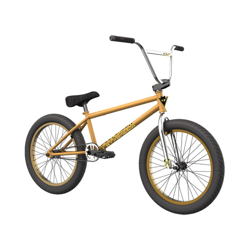 side view of the 2026 FItbikeco Nightwolf bmx bike in tan, mike aitken bike, mike aitken fitbikeco, 20 inch bmx bmx, bmx bike, 