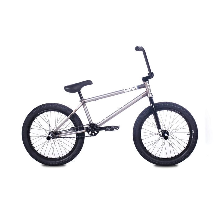 side view of the 20" Cult Devotion BMX Bike in raw, intermediate bmx bike