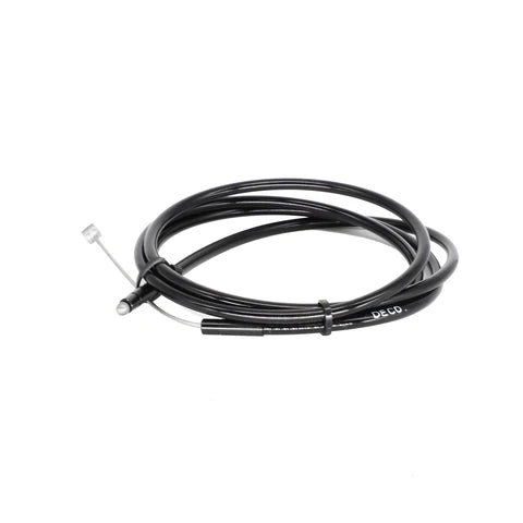 rolled up view of black deco brake cable