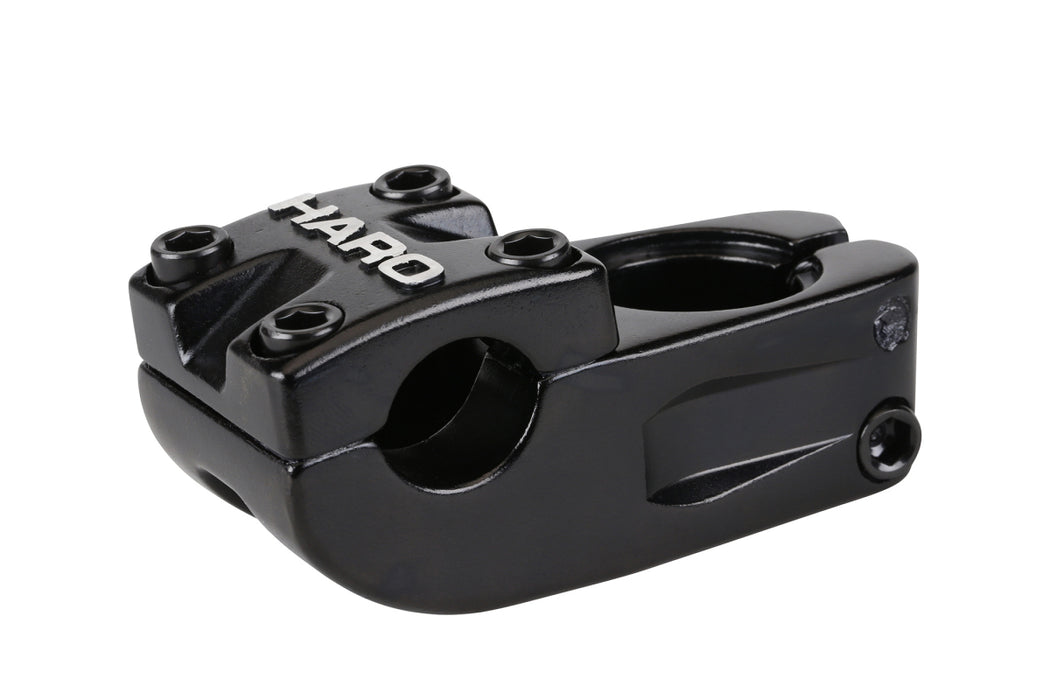 side and top view of the Haro Baseline stem in black
