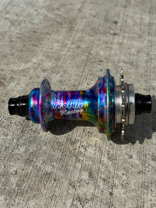 Front view of the Profile elite hubs in galaxy rust