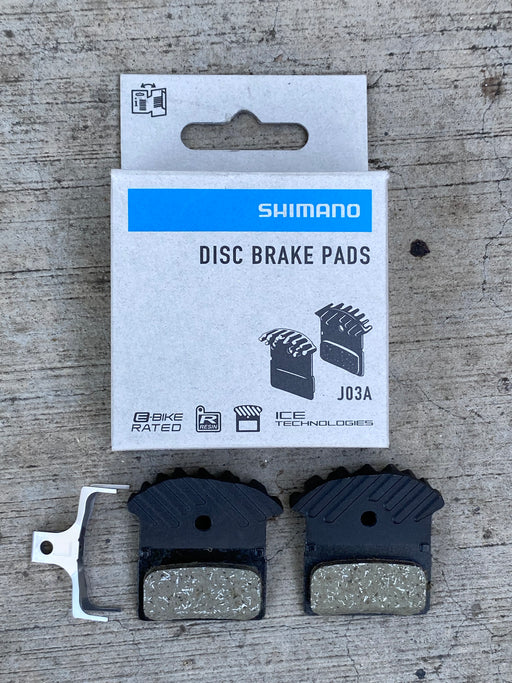 brake pad view of the Shmano J03A brake pads