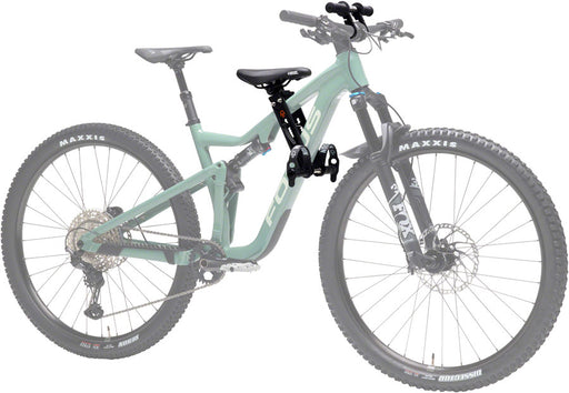 side view of the kids ride shotgun cild seat on a mountain bike, shotgun seat for kids two to five