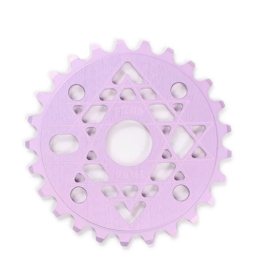 side view of palmere sprocket in purple