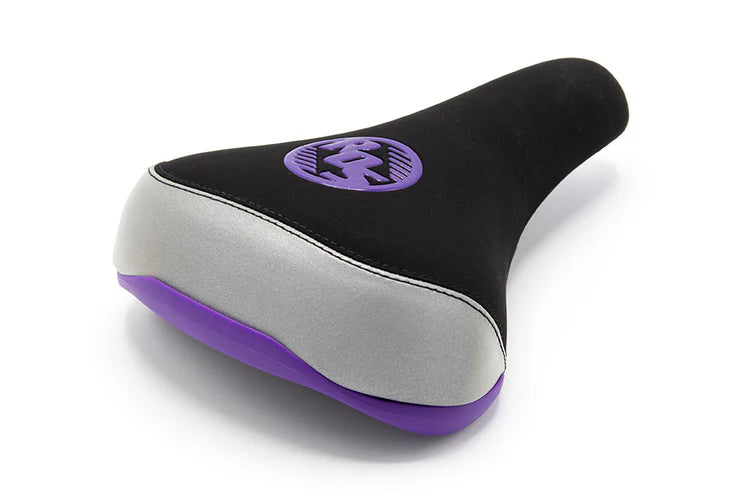 top side angle view of ros reflective seat in purple