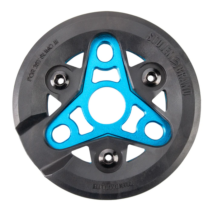 side view of sumo guard sprocket in blue