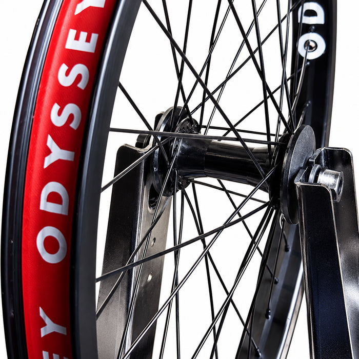 Stacked Pro BMX wheel building service with 3-cross spokes, custom BMX wheel build with professional 3-cross lacing