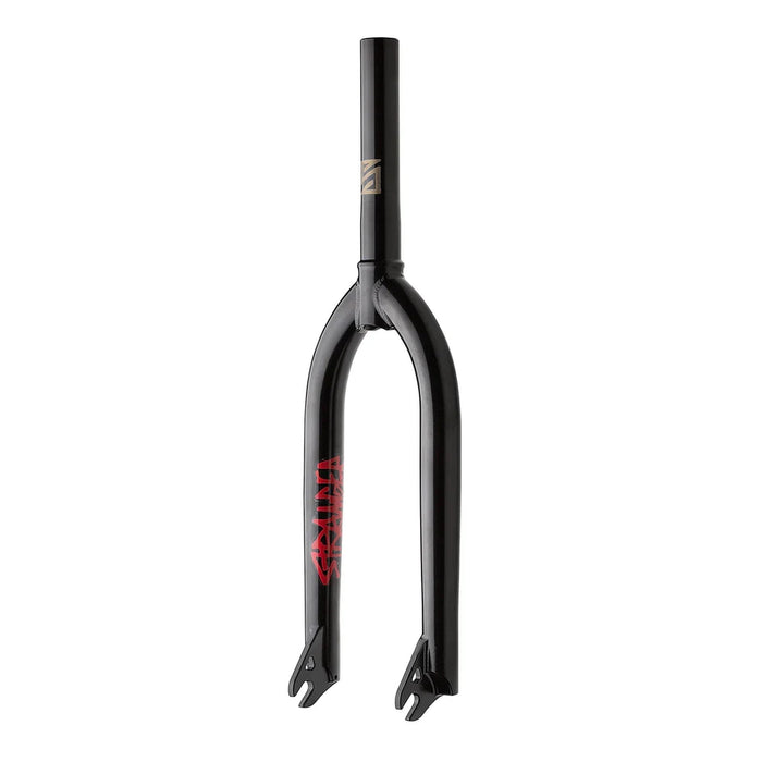 Front view of the Stranger Ballast I.C. fork in black, Technical Bmx street forks