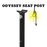 Front view of the Odyssey Pivotal seat post in black, bmx seat post, pivotal seat post