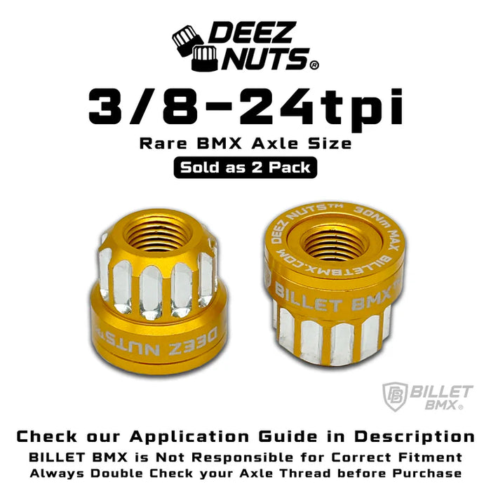 BILLET BMX DEEZ NUTS 3/8 (2PACK) Stacked BMX Shop
