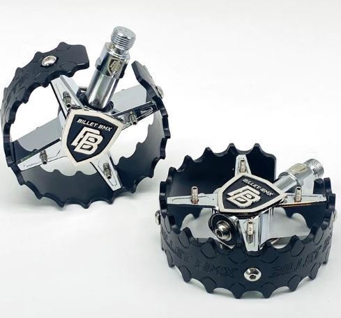 chrome bike pedals Billet Shield Chrome PRO Series Round Pedals