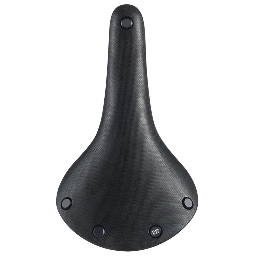 top view of the brooks b17 saddle in black
