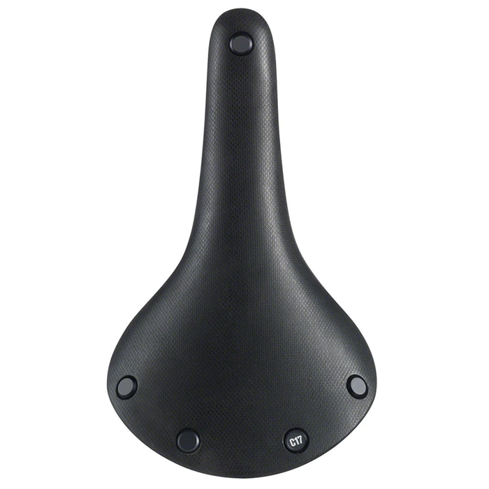 top view of the brooks b17 saddle in black
