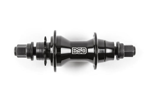 front view of the BSD back street pro cassette hub in black