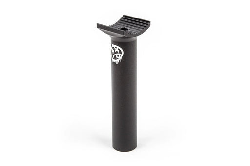 front view of the BSD Blitz seat post in black, BMX bike seat post