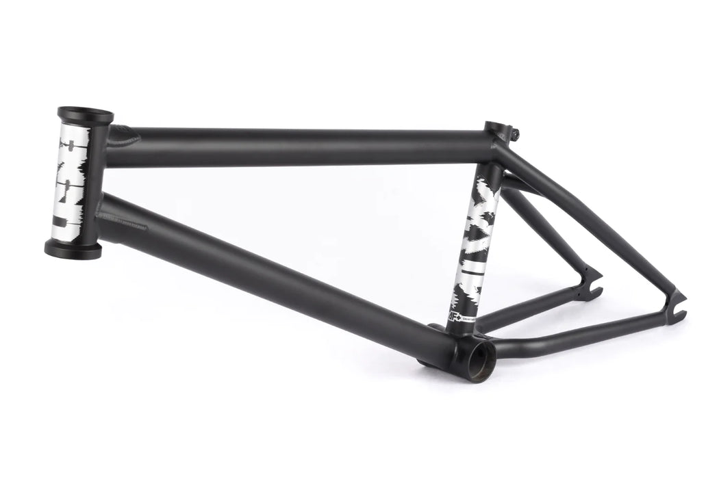 Side view of the BSD ALVX AF+ frame in black, alex donnachie frame, bmx frame