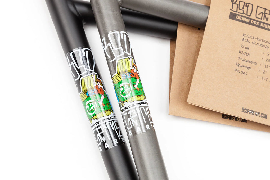 close view of the BSD Grime bars in raw and black, How to adjust bicycle handlebars, how to raise bicycle handlebars, how to tighten bicycle handlebars, how to tape bicycle handle bars, how to straighten bicycle handlebars, are bicycle handlebars universal, can bicycle handlebars be raised, how to align bicycle handlebars with front wheel, can you use bicycle handlebars on a motorcycle, what diameter are bicycle handlebars, what are bicycle handlebars attached to, bicycle handlebars universal, 