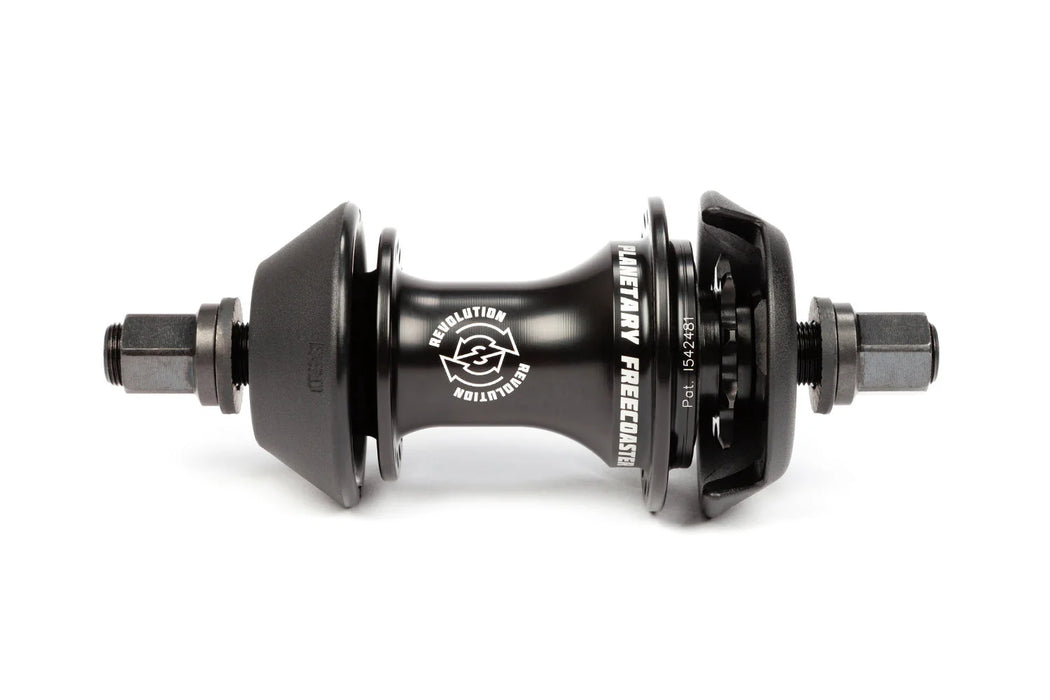 studio photo of the BSD Revolution freecoaster hub in black, bmx freecoaster maintenance, bmx freecoaster, bmx freecoaster vs cassette, bmx freecoaster tricks, bmx freecoaster slack, bmx freecoaster fakie, bmx freecoaster how it works, bmx freecoaster sound, bmx freecoaster hub, bmx planetary, freecoaster, best bmx freecoaster, maza freecoaster bmx,