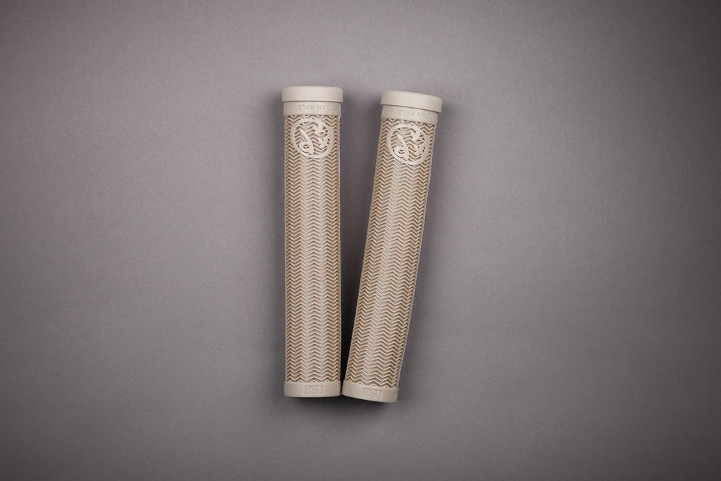 studio photo of the BSD Slims grips in sand, How to remove bicycle handlebar grips, how to put bicycle grips on, how to replace bicycle handlebar grips, how to install bicycle handlebar grips, are bicycle handlebar grips universal, are bicycle grips universal, what are bicycle grips, how to get bicycle grips on, how to get bicycle handlebar grips on, how to change bicycle grips, how to take bicycle grips off, how to put new grips on bicycle, how to put on bicycle handle grips, 