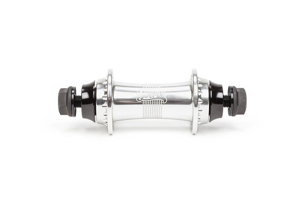 Bicycle hub on a white background, polished bmx street hub made by BSD.