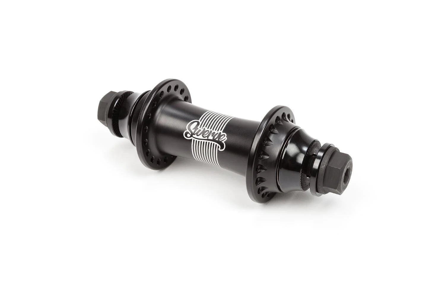 front view of the BSD Swerve front hub in black
