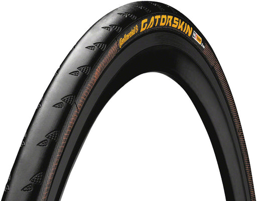Side view of the Continental Gatorskin tire in black, best road bike tires, gatorskin tires, 700c tires, tubeless bicycle tires
