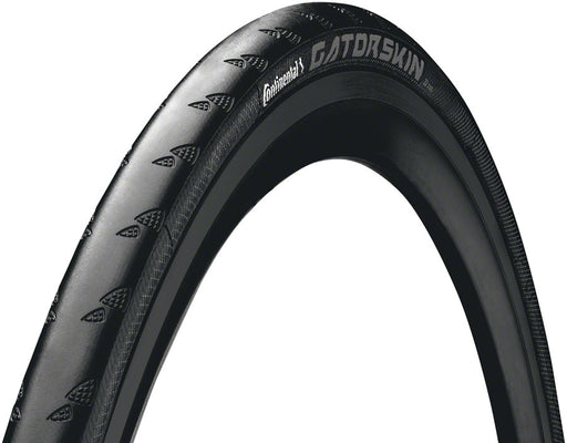 Side view of the Continental Gatorskin tire in black, black edition, road bike tire, gatorskin tyres, gatorskin tyres